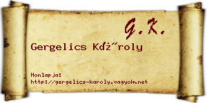 Gergelics Károly névjegykártya